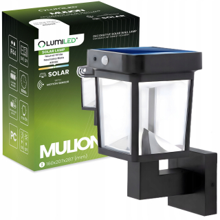 Záhradné nástenné svietidlo v čiernej farbe Lumiled s integrovaným 4,5W LED zdrojom